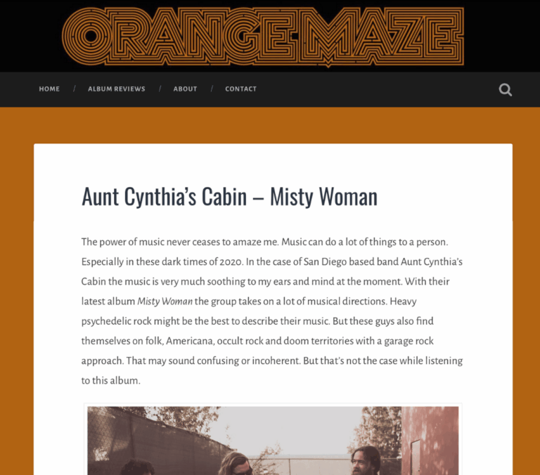Orange Maze Article - Aunt Cynthia's Cabin