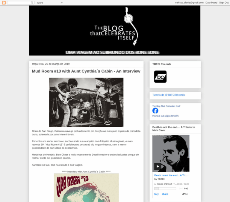 The Blog That Celebrates Itself Interview Article - Aunt Cynthia's Cabin